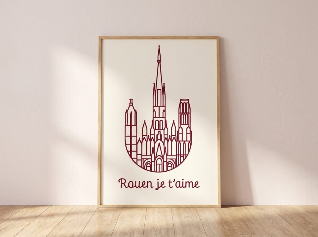 Affiche art cathédrale de Rouen